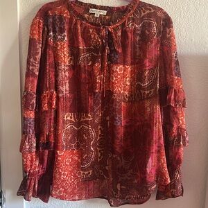 Women's Red Patterned Top